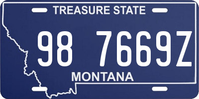 MT license plate 987669Z