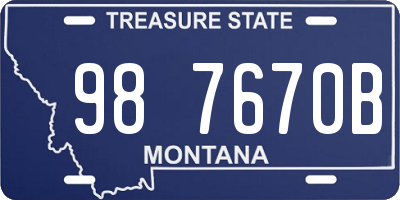 MT license plate 987670B