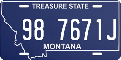 MT license plate 987671J