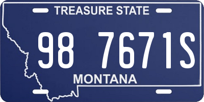 MT license plate 987671S