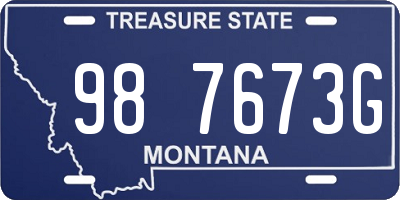 MT license plate 987673G