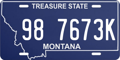 MT license plate 987673K