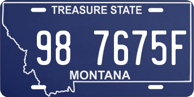 MT license plate 987675F