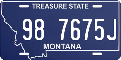 MT license plate 987675J