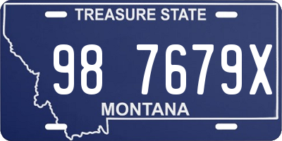 MT license plate 987679X