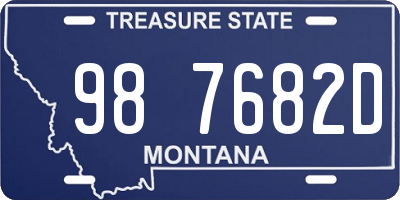 MT license plate 987682D