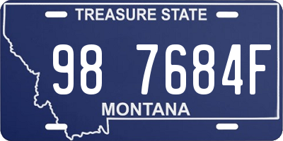 MT license plate 987684F