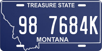 MT license plate 987684K