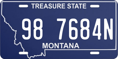 MT license plate 987684N