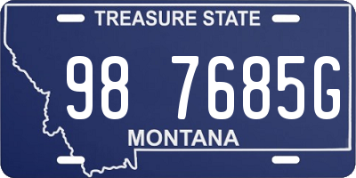 MT license plate 987685G