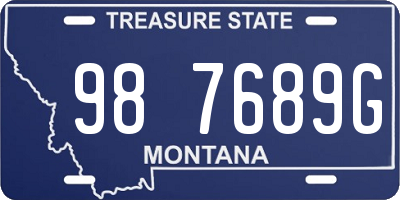 MT license plate 987689G