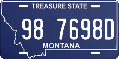MT license plate 987698D