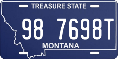MT license plate 987698T