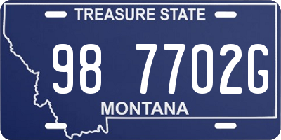 MT license plate 987702G