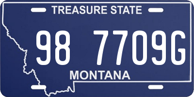 MT license plate 987709G