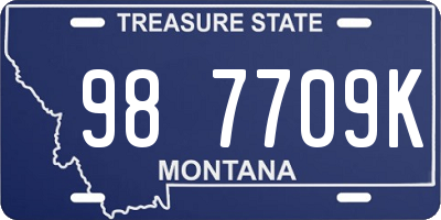 MT license plate 987709K