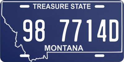 MT license plate 987714D