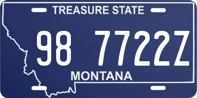 MT license plate 987722Z