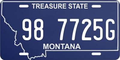 MT license plate 987725G