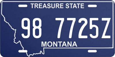 MT license plate 987725Z