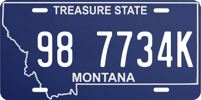 MT license plate 987734K