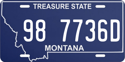 MT license plate 987736D