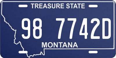 MT license plate 987742D