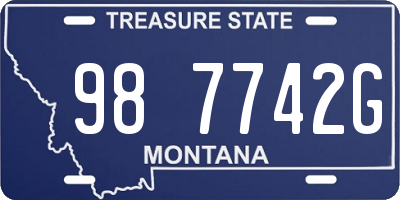 MT license plate 987742G