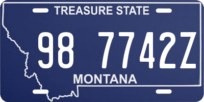 MT license plate 987742Z