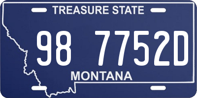 MT license plate 987752D