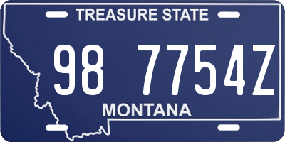MT license plate 987754Z