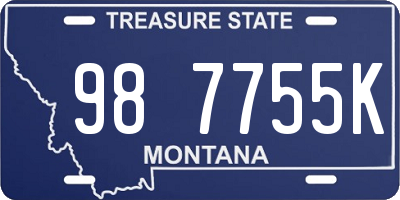 MT license plate 987755K