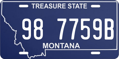 MT license plate 987759B