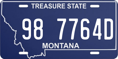 MT license plate 987764D