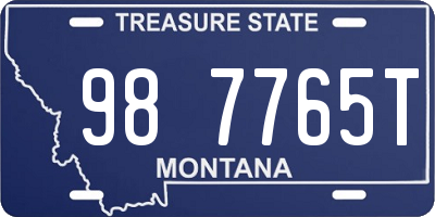 MT license plate 987765T