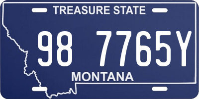 MT license plate 987765Y