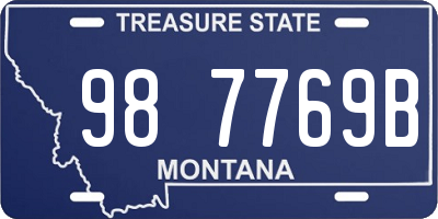 MT license plate 987769B