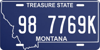 MT license plate 987769K