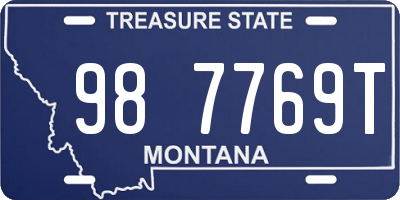 MT license plate 987769T