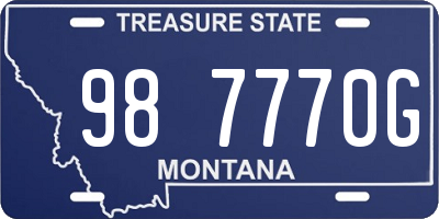 MT license plate 987770G