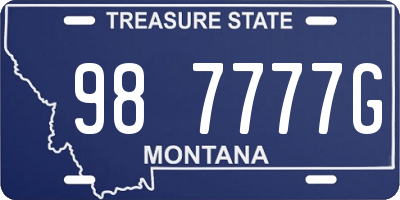 MT license plate 987777G