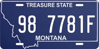 MT license plate 987781F