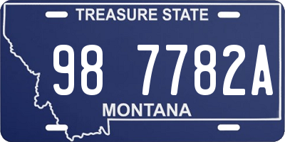 MT license plate 987782A