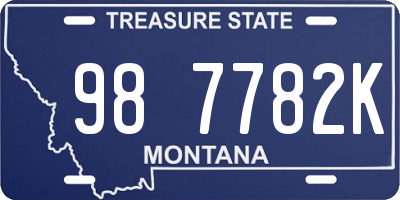 MT license plate 987782K