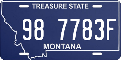 MT license plate 987783F
