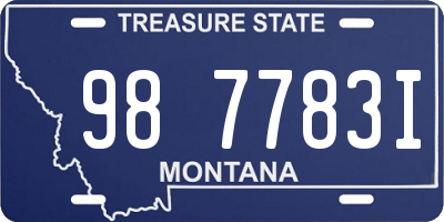 MT license plate 987783I