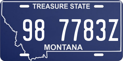 MT license plate 987783Z