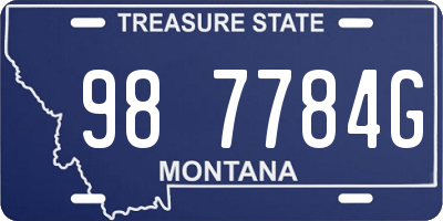 MT license plate 987784G