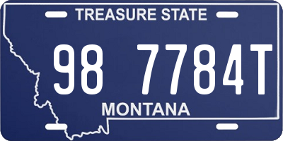 MT license plate 987784T