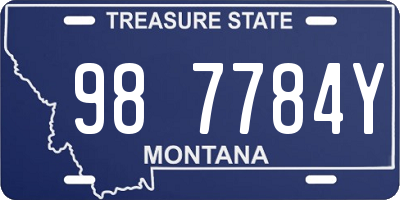 MT license plate 987784Y